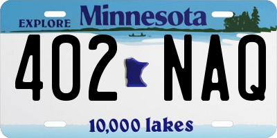 MN license plate 402NAQ