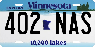 MN license plate 402NAS