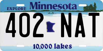 MN license plate 402NAT