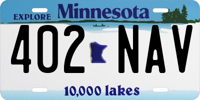 MN license plate 402NAV