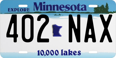 MN license plate 402NAX