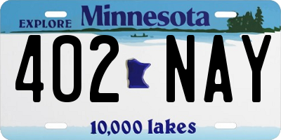 MN license plate 402NAY