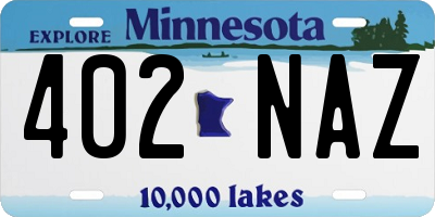 MN license plate 402NAZ
