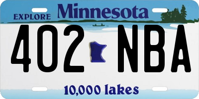 MN license plate 402NBA