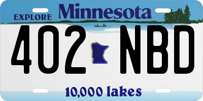 MN license plate 402NBD