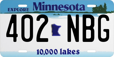 MN license plate 402NBG