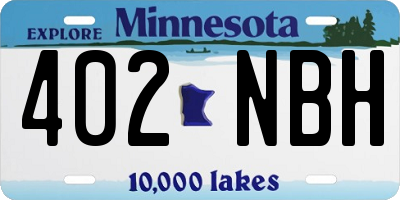 MN license plate 402NBH