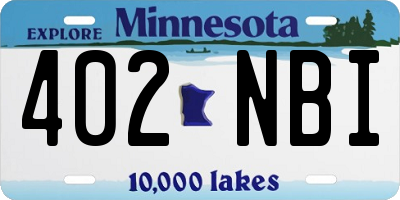 MN license plate 402NBI