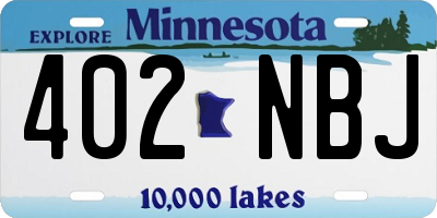 MN license plate 402NBJ