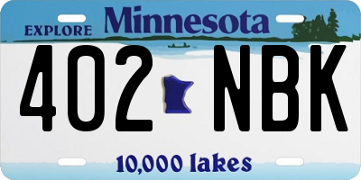 MN license plate 402NBK
