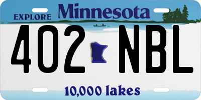 MN license plate 402NBL