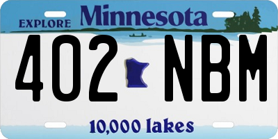 MN license plate 402NBM