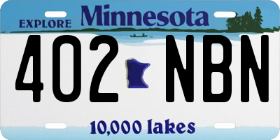 MN license plate 402NBN