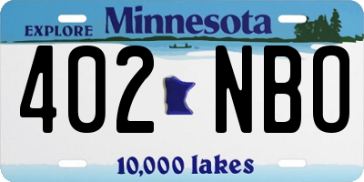 MN license plate 402NBO