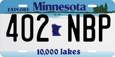 MN license plate 402NBP