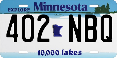 MN license plate 402NBQ