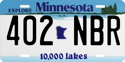 MN license plate 402NBR