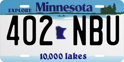 MN license plate 402NBU
