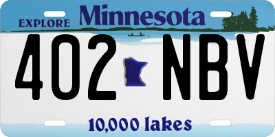 MN license plate 402NBV