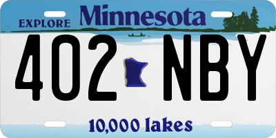 MN license plate 402NBY