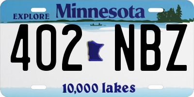 MN license plate 402NBZ