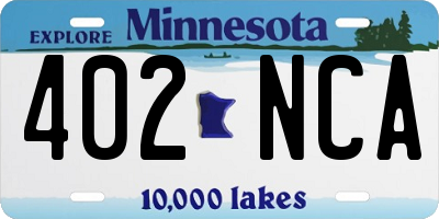 MN license plate 402NCA