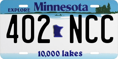 MN license plate 402NCC
