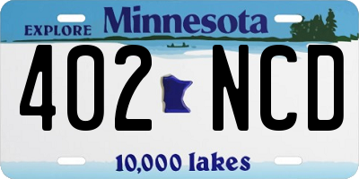 MN license plate 402NCD