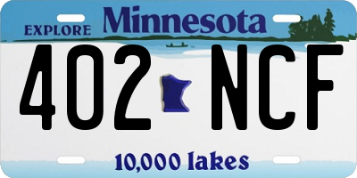 MN license plate 402NCF