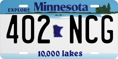 MN license plate 402NCG