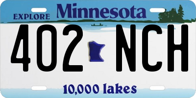 MN license plate 402NCH