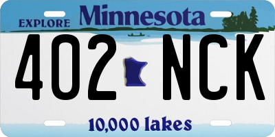 MN license plate 402NCK