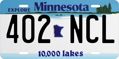 MN license plate 402NCL