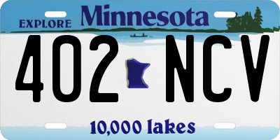 MN license plate 402NCV
