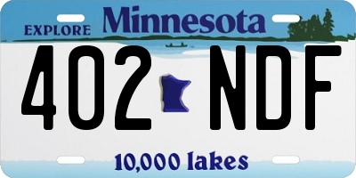 MN license plate 402NDF