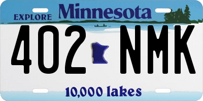 MN license plate 402NMK