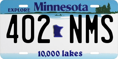 MN license plate 402NMS