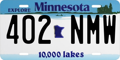 MN license plate 402NMW