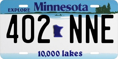 MN license plate 402NNE
