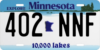 MN license plate 402NNF
