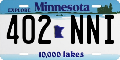 MN license plate 402NNI