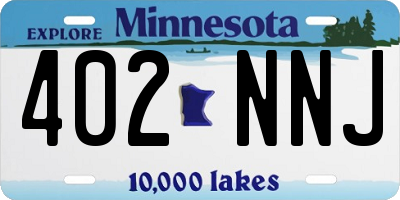 MN license plate 402NNJ