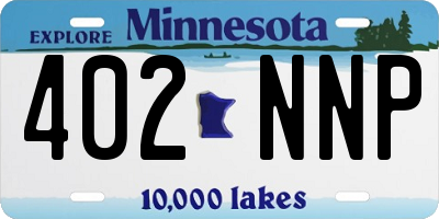 MN license plate 402NNP