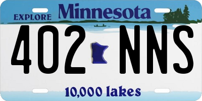 MN license plate 402NNS