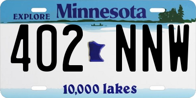 MN license plate 402NNW