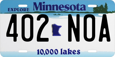 MN license plate 402NOA