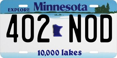 MN license plate 402NOD