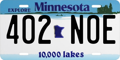 MN license plate 402NOE