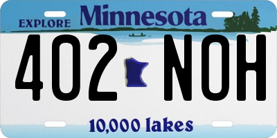MN license plate 402NOH