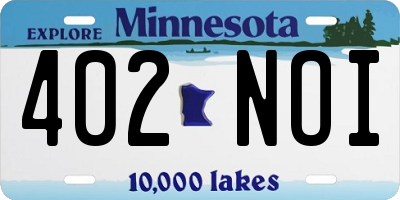 MN license plate 402NOI